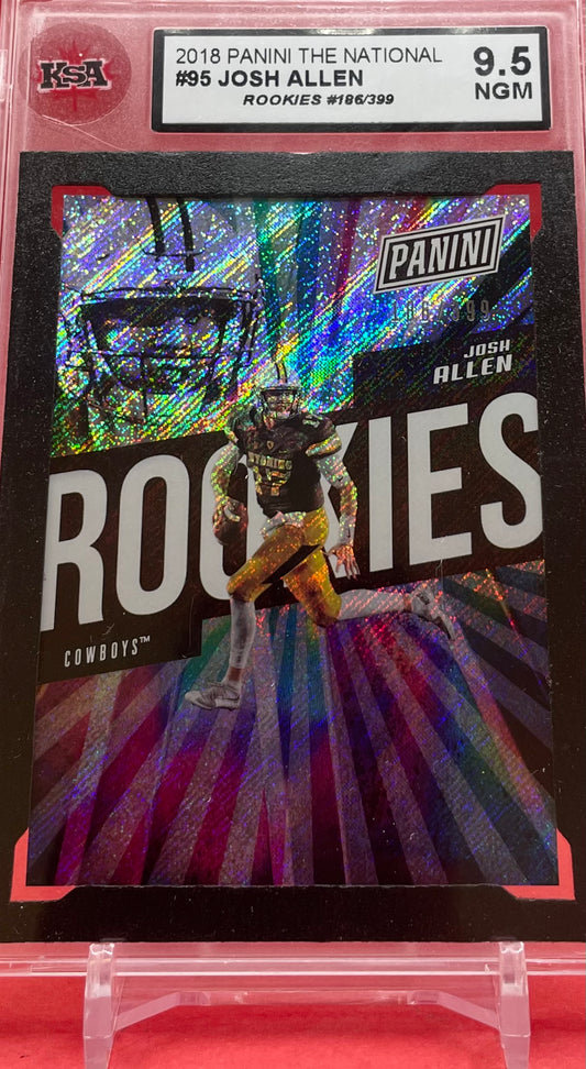 2018 #95 JOSH ALLEN PANINI THE NATIONAL ROOKIES 186/399 - KSA 9.5 NGM