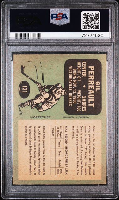 1970 GILBERT PERREAULT O-PEE-CHEE HOF RC - PSA 4 VG-EX