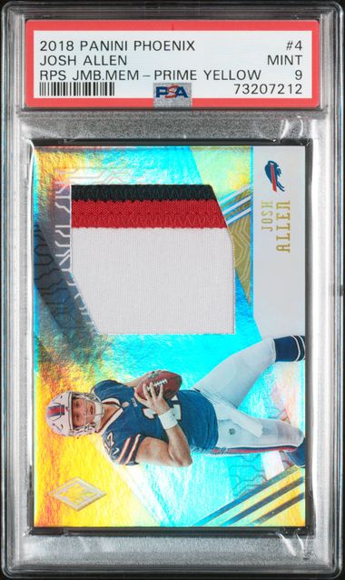 2018 #4 JOSH ALLEN PANINI PHOENIX PATCH 10/25 - PSA 9 MINT