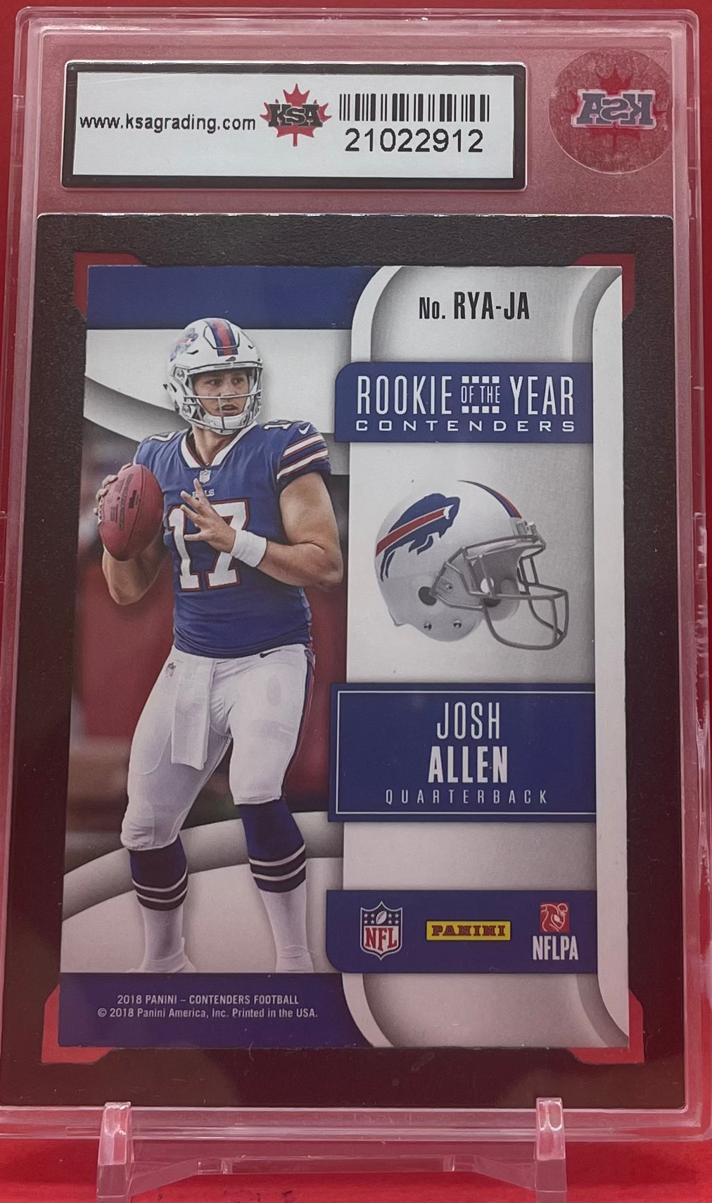 2018 #RYA-JA JOSH ALLEN PANINI CONTENDERS - KSA 8.5 NMM+