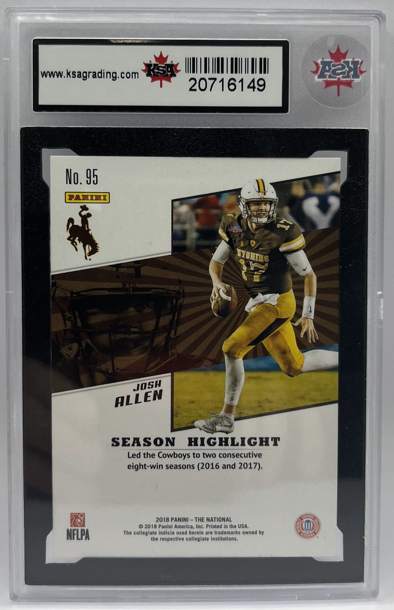 Josh Allen 2018 Panini Prizm Rookie Autograph Card #RA-JA PSA 10