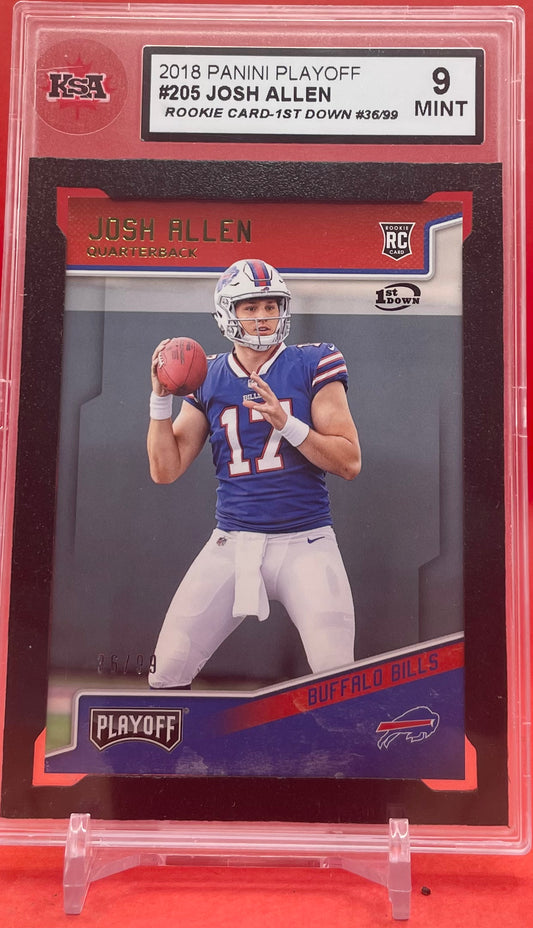 2018 #205 JOSH ALLEN PANINI PLAYOFF 1ST DOWN 36/99 - KSA 9 MINT