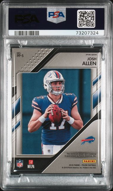 2018 JOSH ALLEN PANINI PRIZM PREMIER JERSEYS - PINK - PSA 9 MINT