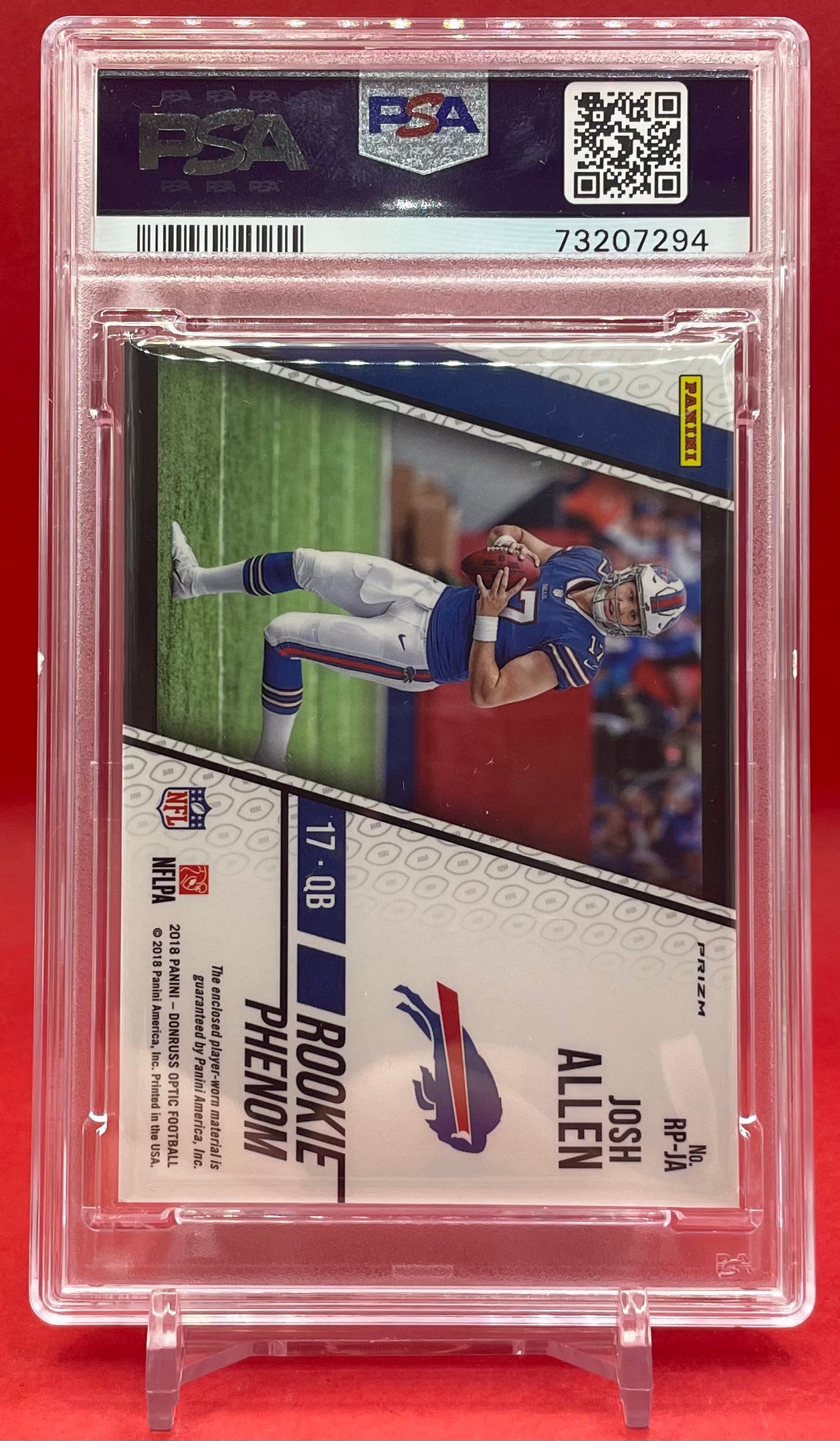 2018 JOSH ALLEN PANINI DONRUSS OPTIC RKE.PHENOMS RLC- HRZNTL- PSA 9 MINT