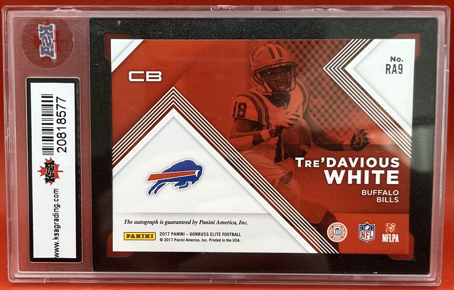 2017 #RA9 TRE’DAVIOUS WHITE PANINI DONRUSS ELITE RED AUTO 055/199 - KSA 8.5 NMM+