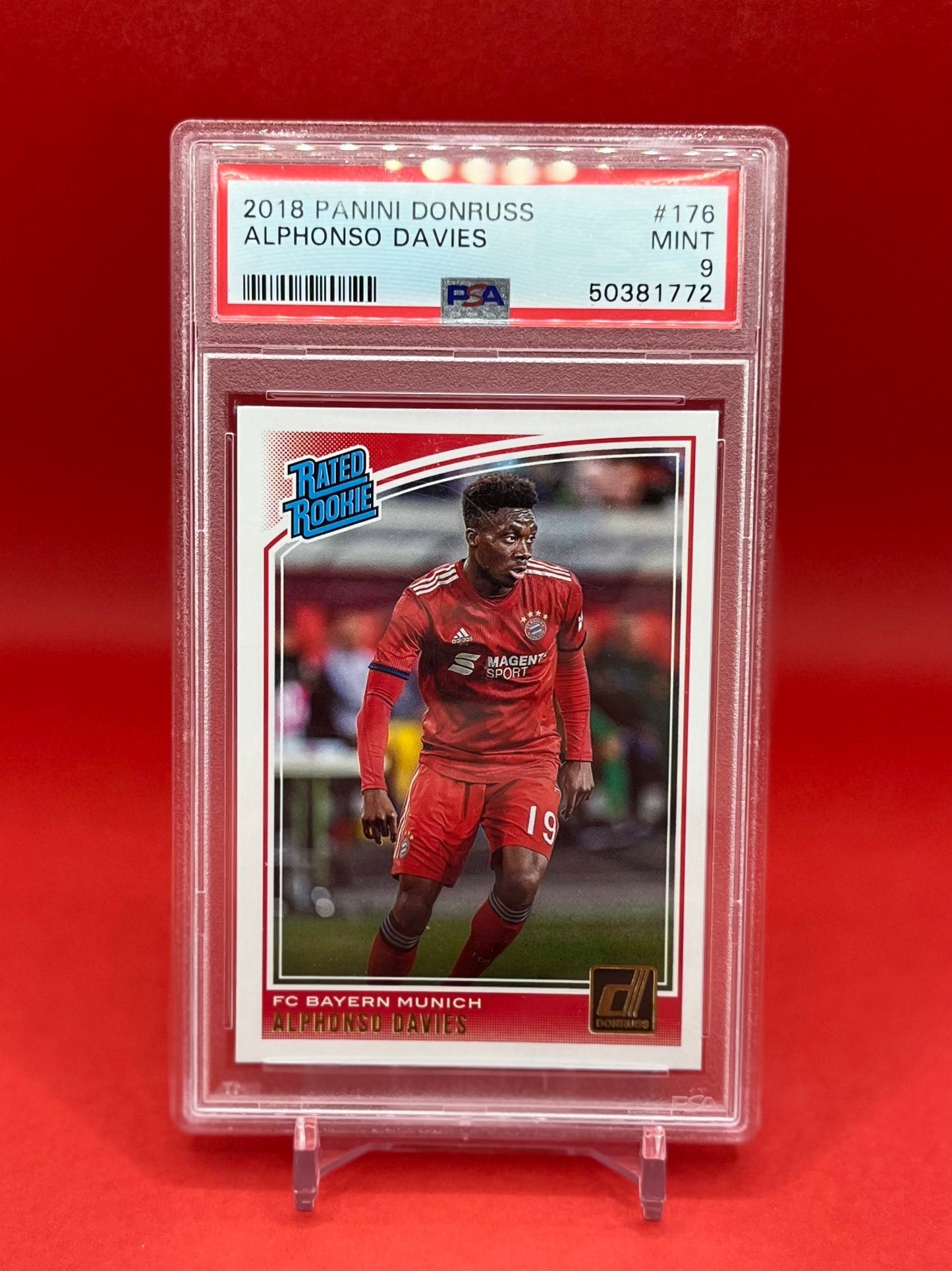 2018 #176 ALPHONSO DAVIES PANINI DONRUSS - PSA 9 MINT