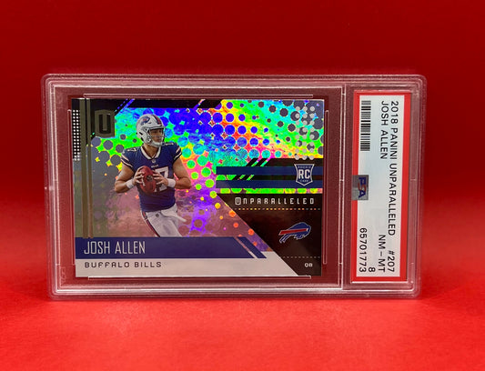 2018 #207 JOSH ALLEN PANINI UNPARALLELED - PSA 8 NM-MT