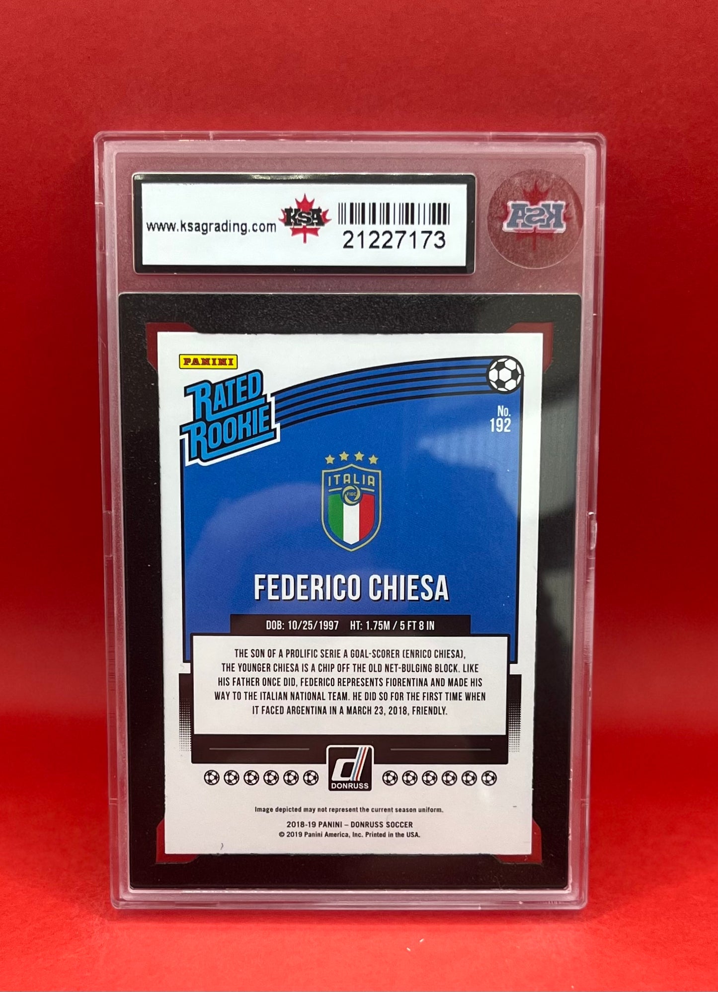 2018-19 #192 FEDERICO CHIESA PANINI DONRUSS - KSA 9 MINT