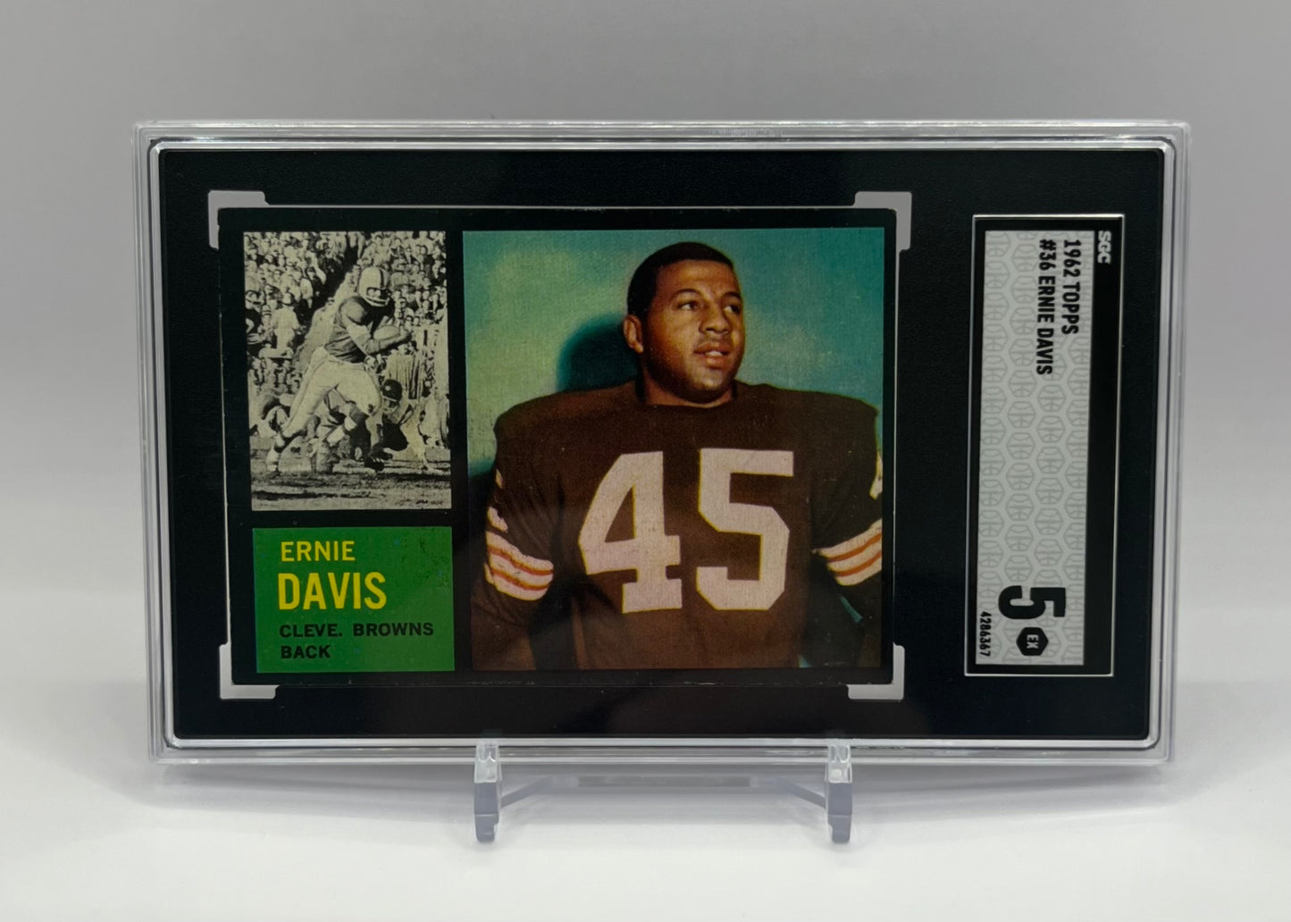 1962 #36 ERNIE DAVIS TOPPS - SGC 5 EX