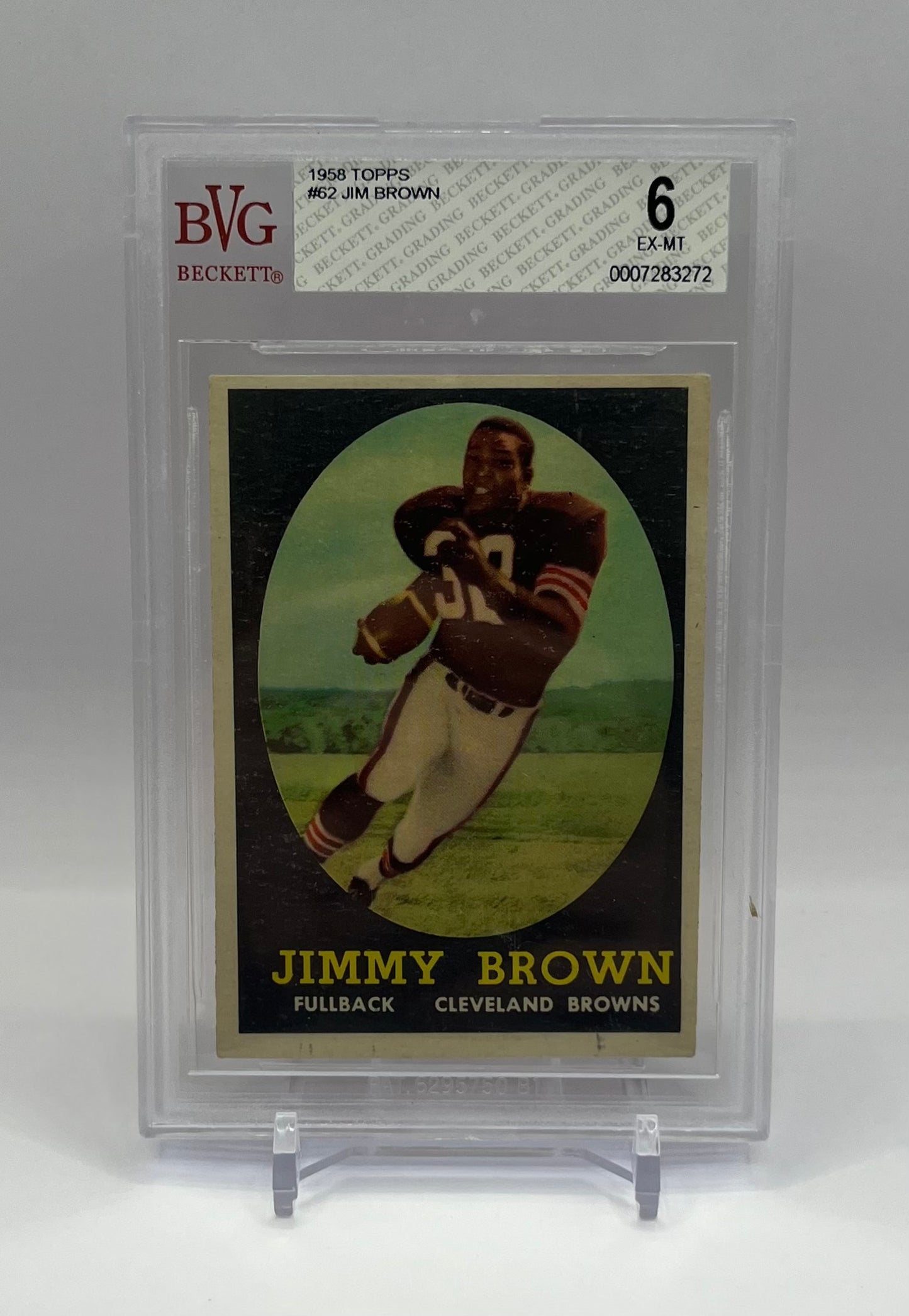 1958 #62 JIM BROWN TOPPS - BECKETT 6 EX-MT
