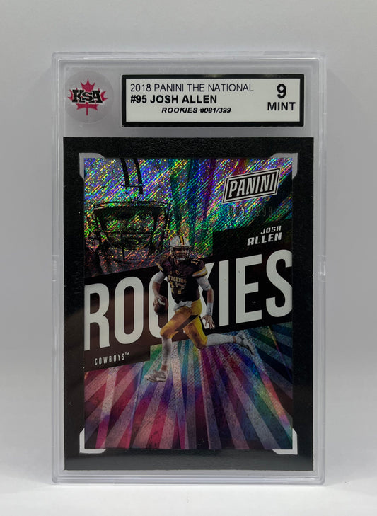 2018 #95 JOSH ALLEN PANINI THE NATIONAL ROOKIES 81/399 - KSA 9 MINT