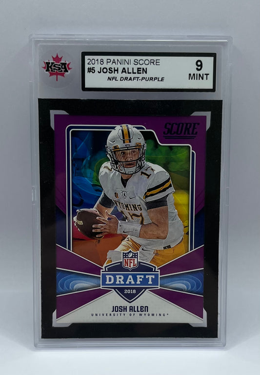 2018 #5 JOSH ALLEN PANINI SCORE PURPLE - KSA 9 MINT