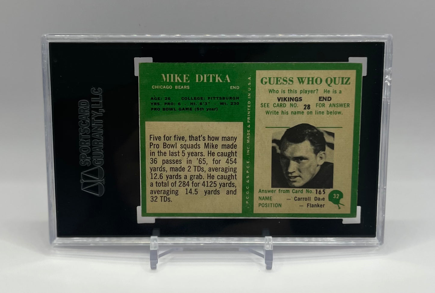 1966 #32 MIKE DITKA PHILADELPHIA - SGC 6 EX NM