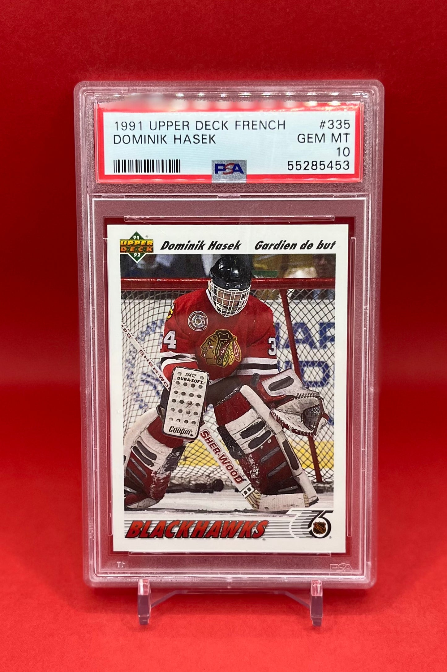 1991 #335 DOMINIK HASEK UPPER DECK - PSA 10 GEM MINT