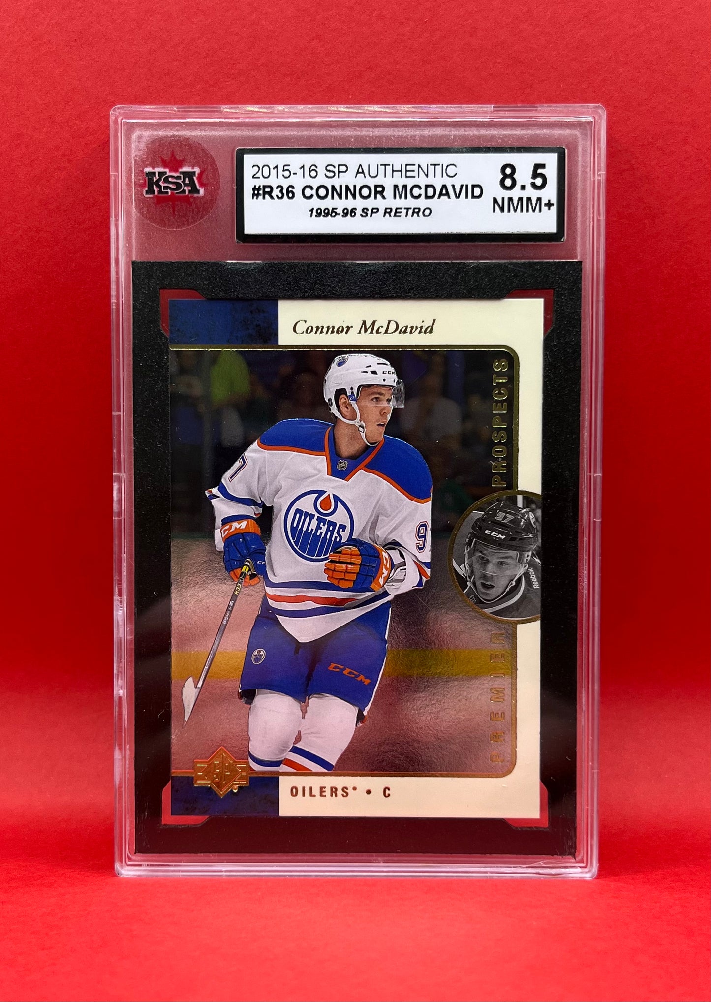 2015-16 #R36 CONNOR MCDAVID 1995-96 SP RETRO AUTHENTIC - KSA 8.5 NMM+