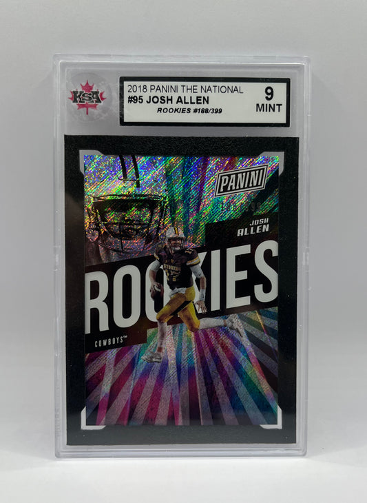 2018 #95 JOSH ALLEN PANINI THE NATIONAL ROOKIES 188/399 - KSA 9 MINT