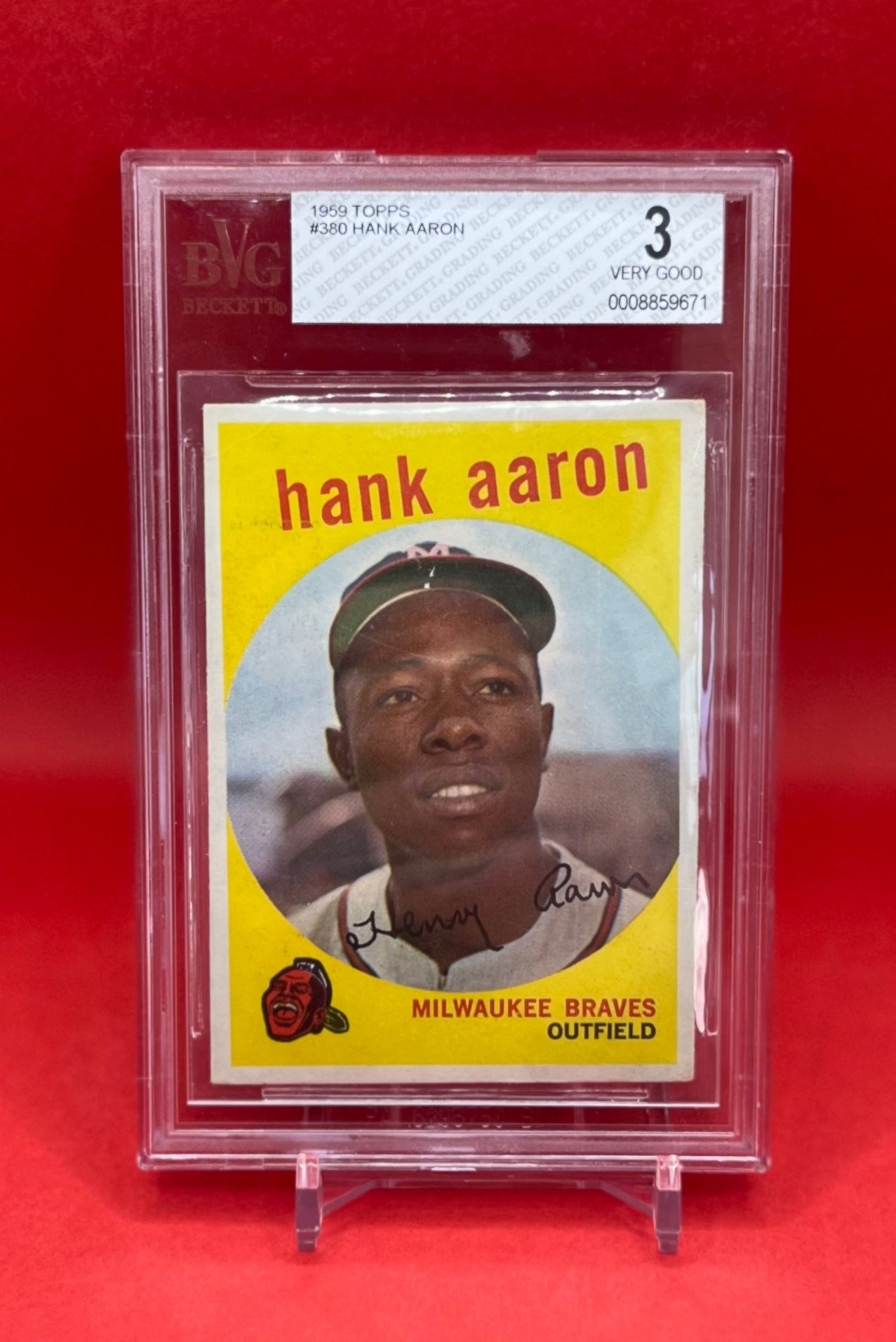 1959 #110 HANK AARON TOPPS - BECKETT 3 VG