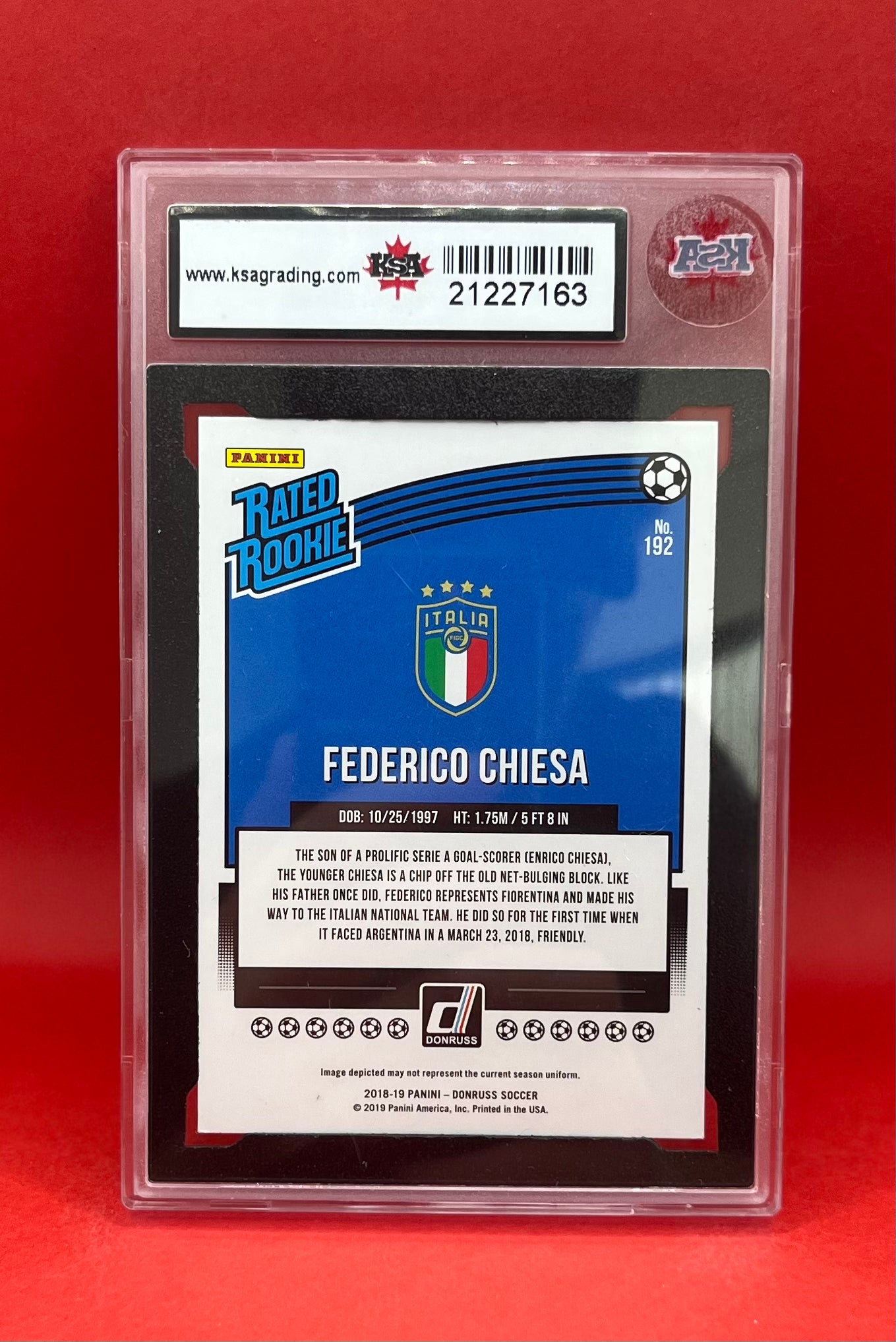 2018-19 #192 FEDERICO CHIESA PANINI DONRUSS PRESS PROOF SILVER - KSA 8 NMM