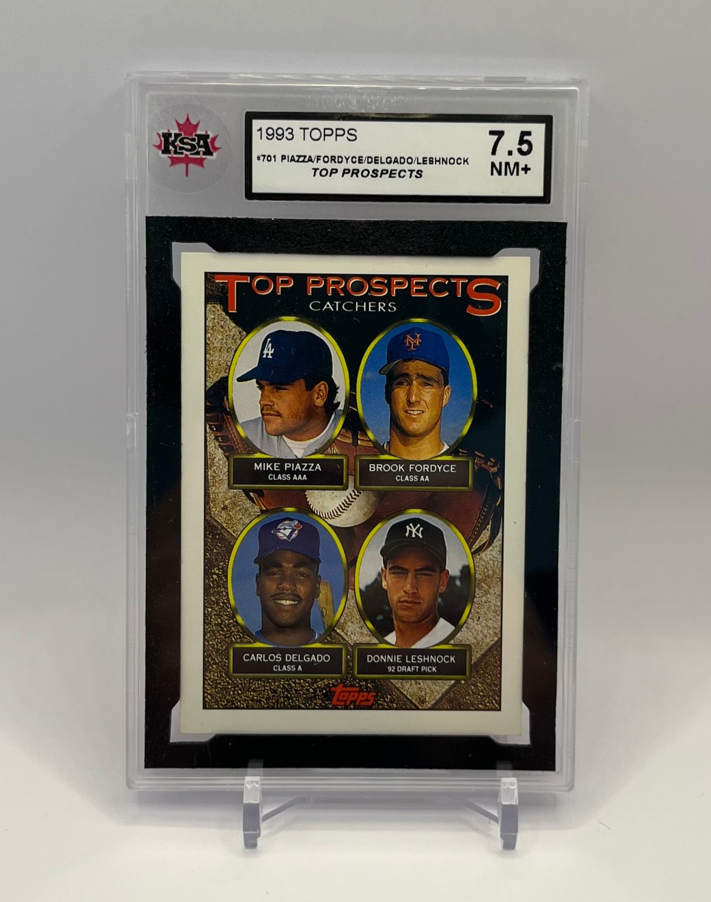 1993 #701 PIAZZA/FORD/DELGADO/LESHNOCK TOPPS - KSA 7.5 NM+