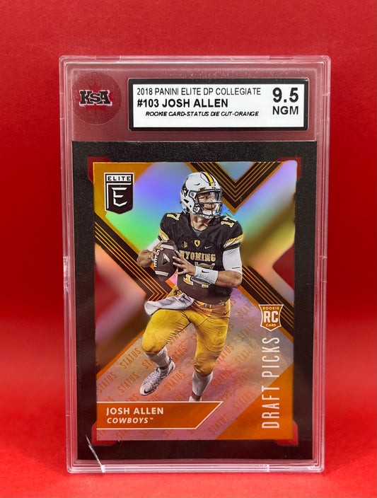 2018 #103 JOSH ALLEN PANINI ELITE DP COLLEGIATE DIE CUT ORANGE - KSA 9.5 NGM