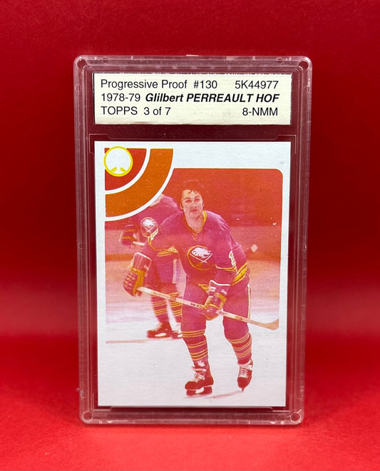 1978-79 #130 GILBERT PERREAULT PROGRESSIVE PROOF TOPPS 3/7 - ASA 8 NMM