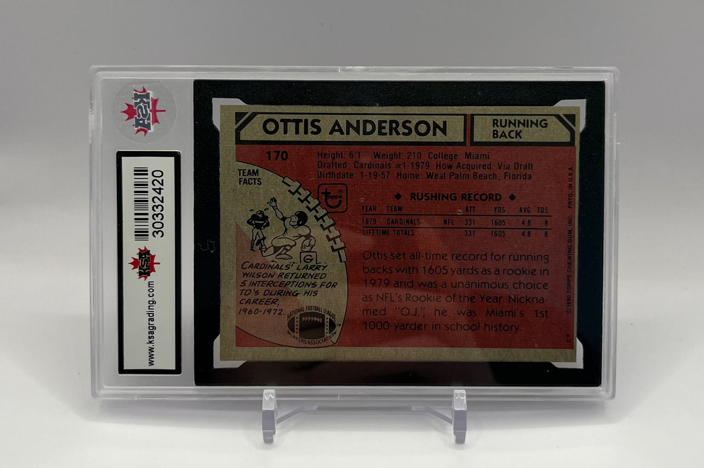 1980 #170 OTTIS ANDERSON TOPPS - KSA 7.5 NM+