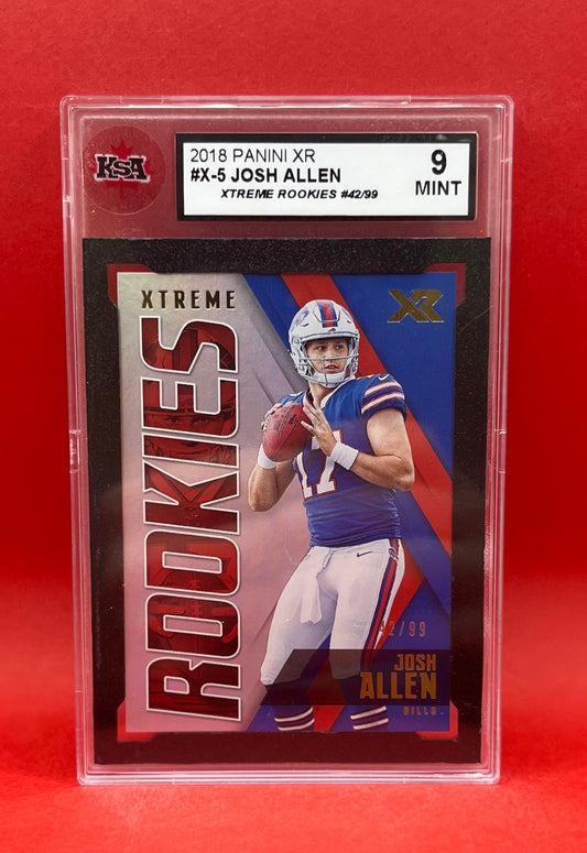 2018 #X-5 JOSH ALLEN PANINI XR 42/99 - KSA 9 MINT