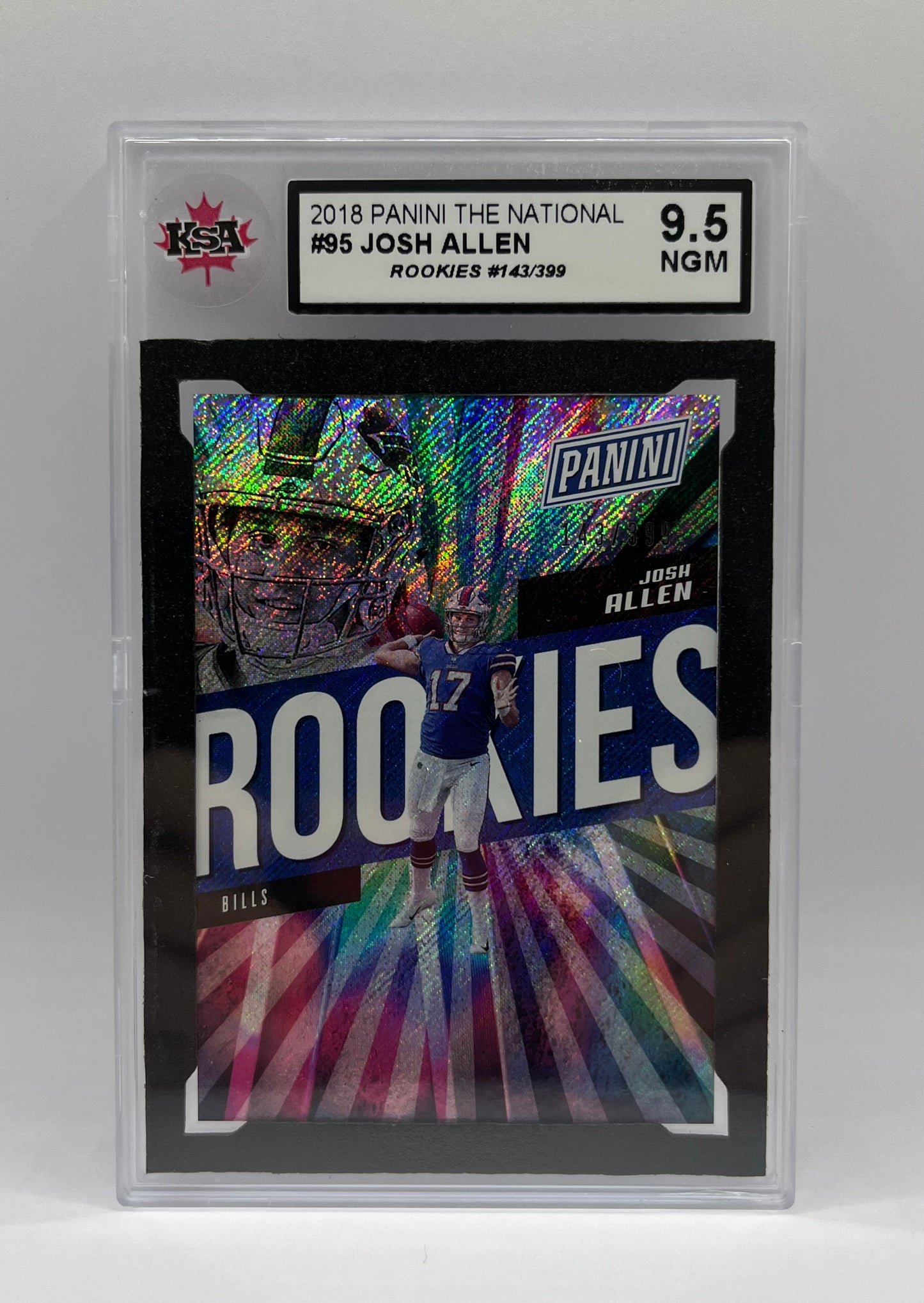 2018 #95 JOSH ALLEN PANINI THE NATIONAL ROOKIES NFL 143/399 - KSA 9.5 NGM