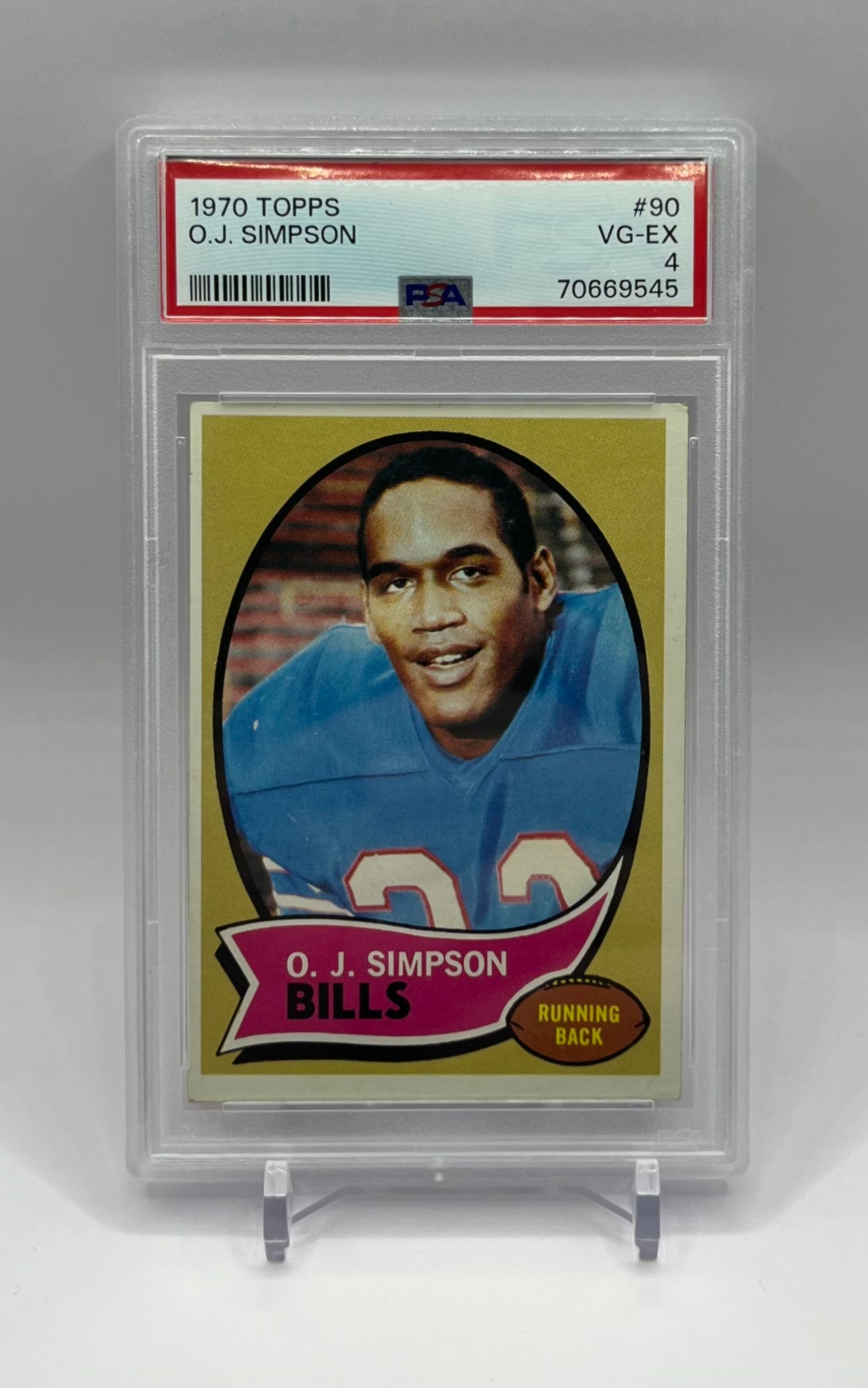 1970 #90 O.J. SIMPSON TOPPS - PSA 4 VG-EX