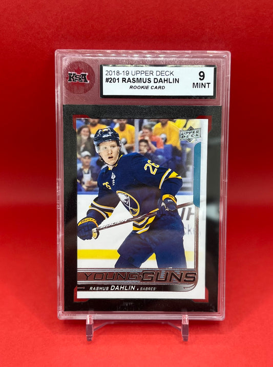 2018-19 #201 RASMUS DAHLIN UPPER DECK YOUNG GUNS - KSA 9 MINT