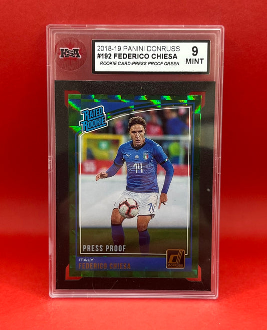 2018-19 #192 FEDERICO CHIESA PANINI DONRUSS GREEN PRESS PROOF - KSA 9 MINT