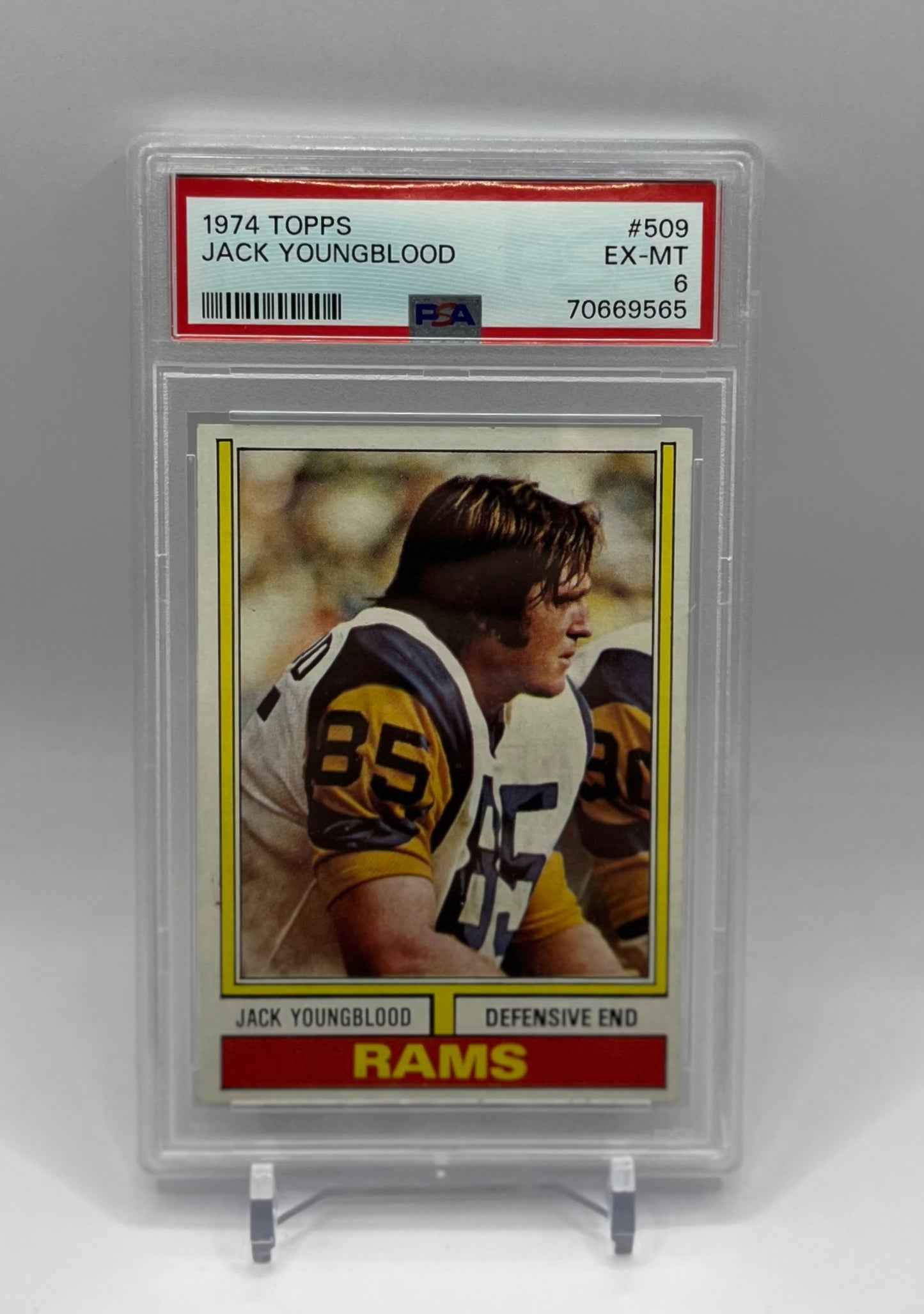 1974 #509 JACK YOUNGBLOOD TOPPS - PSA 6 EX-MT