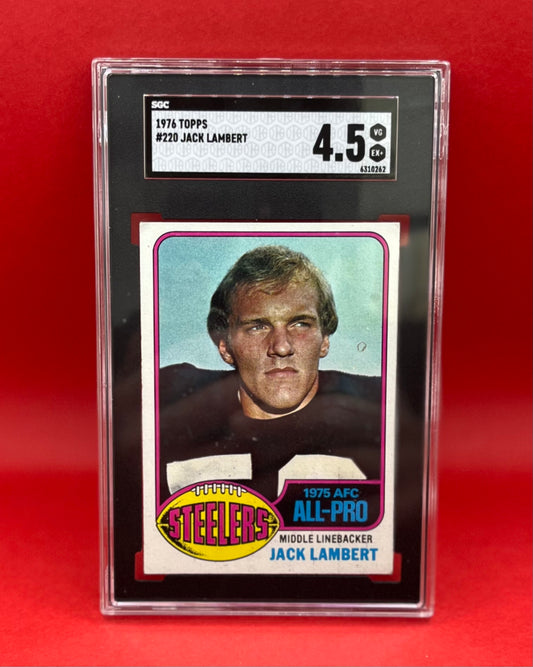 1976 #220 JACK LAMBERT TOPPS HOF - SGC 4.5 VG-EX+