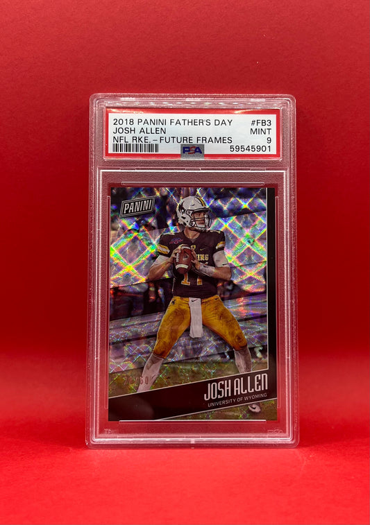 2018 #FB3 JOSH ALLEN PANINI FATHERS DAY 28/50 - PSA 9 MINT