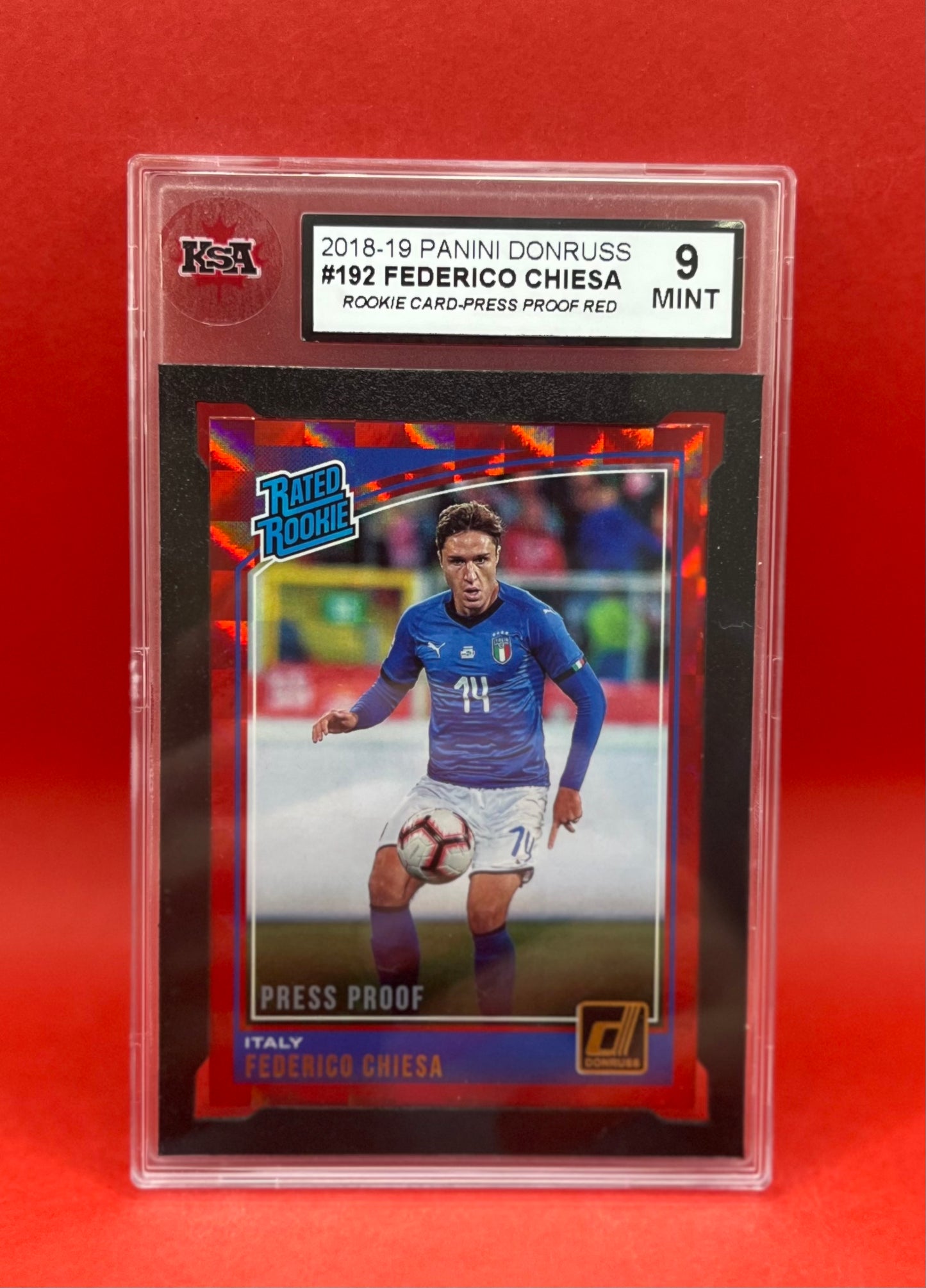 2018-19 #192 FEDERICO CHIESA PANINI DONRUSS RED PRESS PROOF - KSA 9 MINT