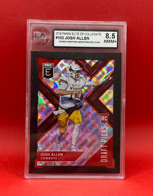 2018 #103 JOSH ALLEN PANINI ELITE DP COLLEGIATE RED 33/49 - KSA 8.5 NMM+