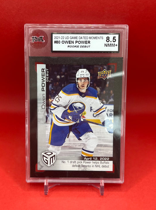 2021-22 #80 OWEN POWER UD GAME DATED MOMENTS - KSA 8.5 NMM+