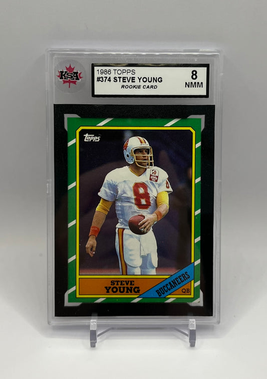 1986 #374 STEVE YOUNG TOPPS - KSA 8 NMM