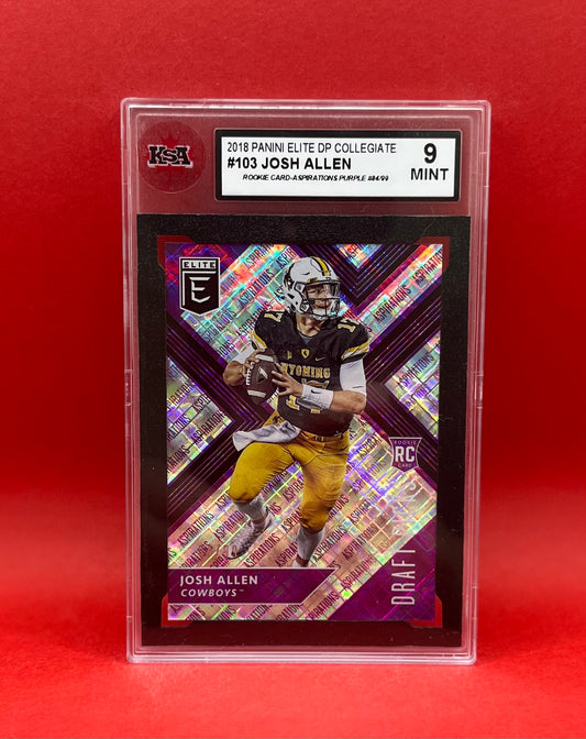 2018 #103 JOSH ALLEN PANINI ELITE DP COLLEGIATE PURPLE 84/99 - KSA 9 MINT