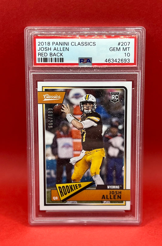 2018 #207 PANINI CLASSICS JOSH ALLEN RED BACK - PSA 10 GEM MT