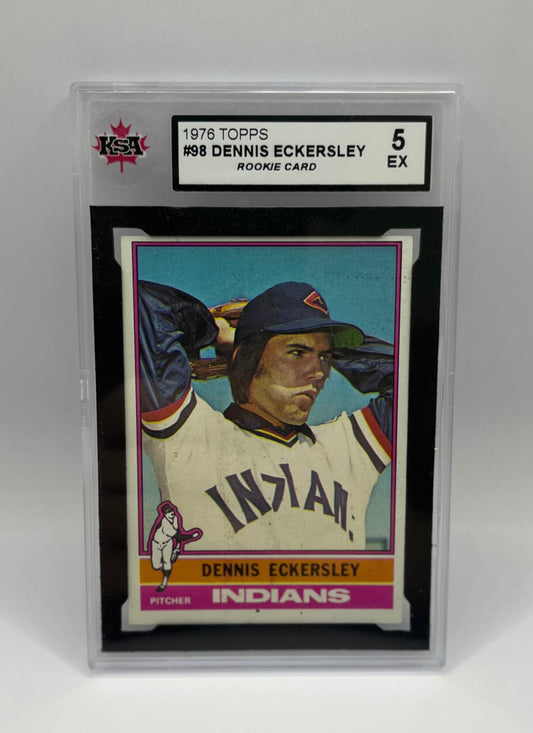 1976 #98 DENNIS ECKERSLEY TOPPS ROOKIE - KSA 5 EX