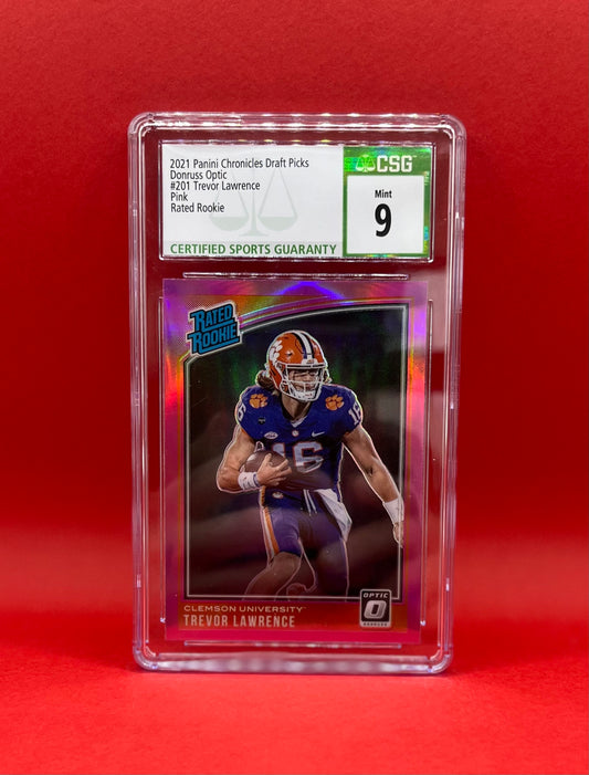 2021 #201 TREVOR LAWRENCE PANINI CHRONICLES DONRUSS OPTIC PINK - CSG 9 MINT