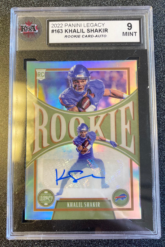 2022 #163 KHALIL SHAKIR PANINI LEGACY AUTO - KSA 9 MINT