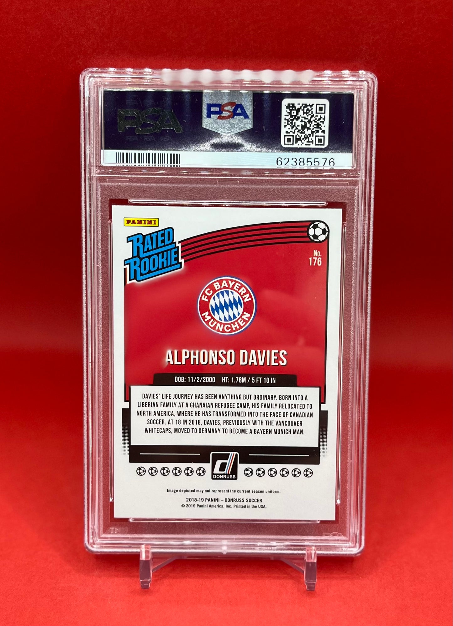 2018 #176 ALPHONSO DAVIES PANINI DONRUSS - PSA 9 MINT