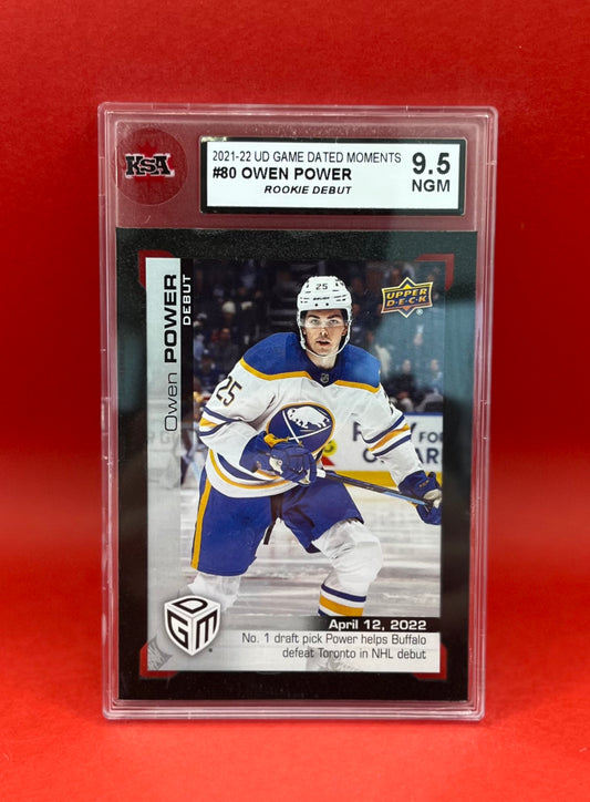 2021-22 #80 OWEN POWER UD ROOKIE DEBUT - KSA 9.5 NGM