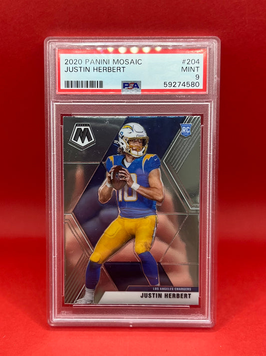 2020 #204 JUSTIN HERBERT PANINI MOSAIC - PSA 9 MINT