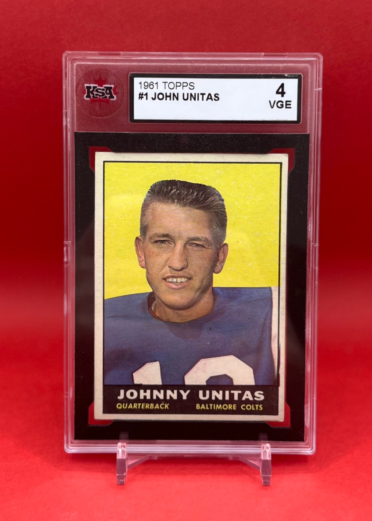 1961 #1 JOHN UNITAS TOPPS - KSA 4 VGE